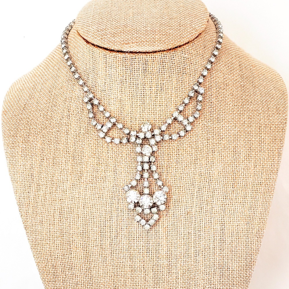 GORGEOUS Vintage Rhinestone Necklace-Fancy-Bridal
